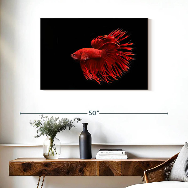Grandiose Red Betta Fish, 24" H x 36" W
