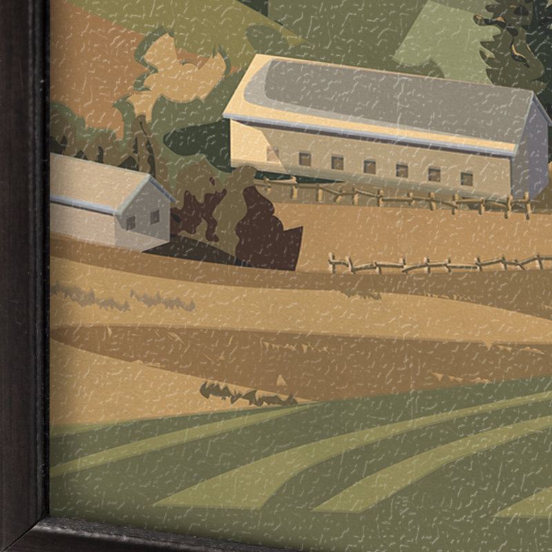«Ohio Go» par Simone, reproduction d'art encadrée sous verre, Cadre flottant noir, H 15,5 po x l 10,5 po x P 1,5 po, Sans mat