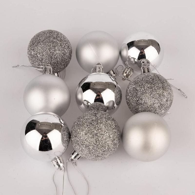 Polyvinyl Chloride (PVC) Bauble, Silver, 5cm H x 5cm W x 5cm D