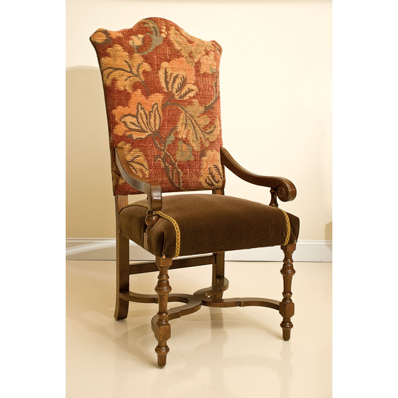Upholstered Arm Chair in Brown/Rust