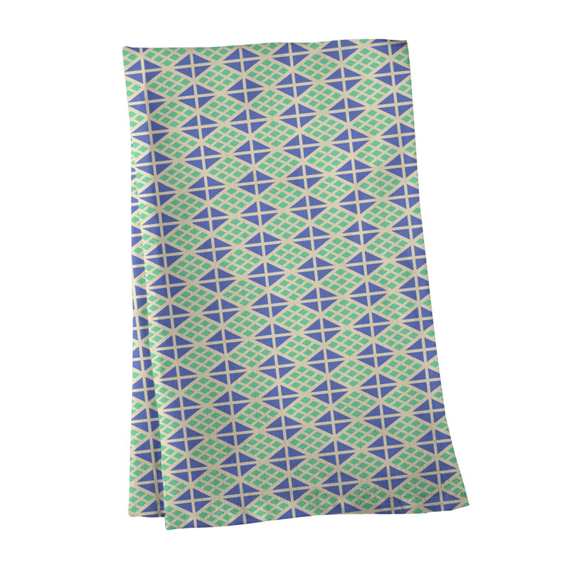 Tea Towel Kitchen Towel, Cotton Twill, Green/Blue