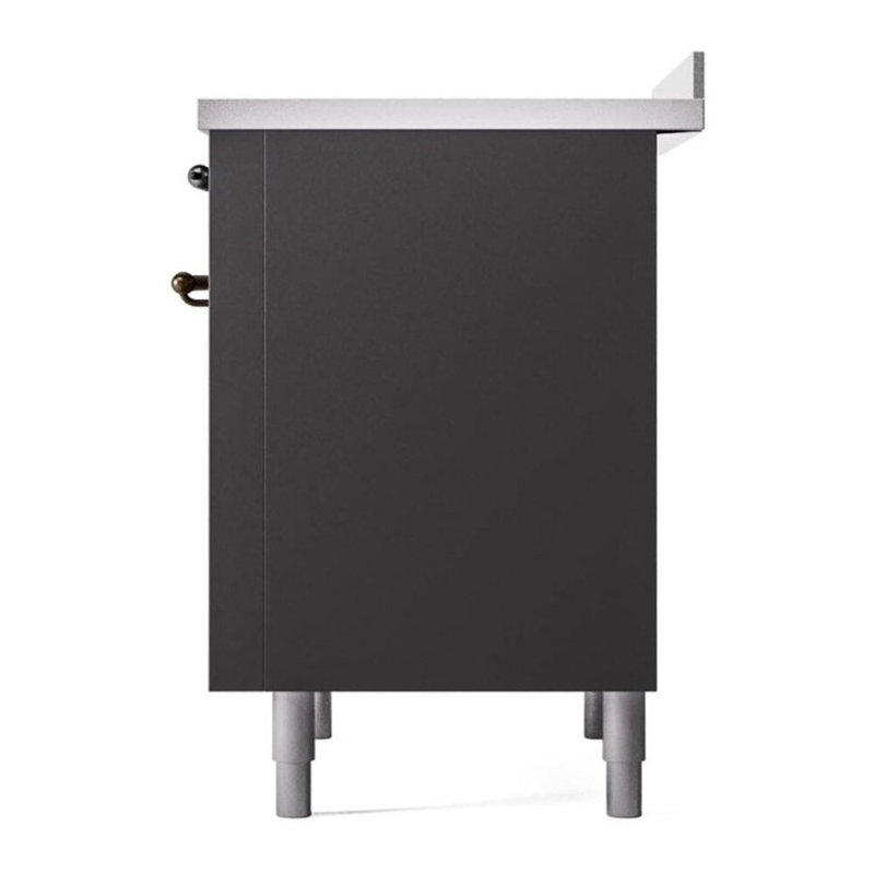Cuisinière à induction 40 pouces avec 6 éléments à induction ILVE Nostalgie II Series (porte pleine), Graphite mat / bronze