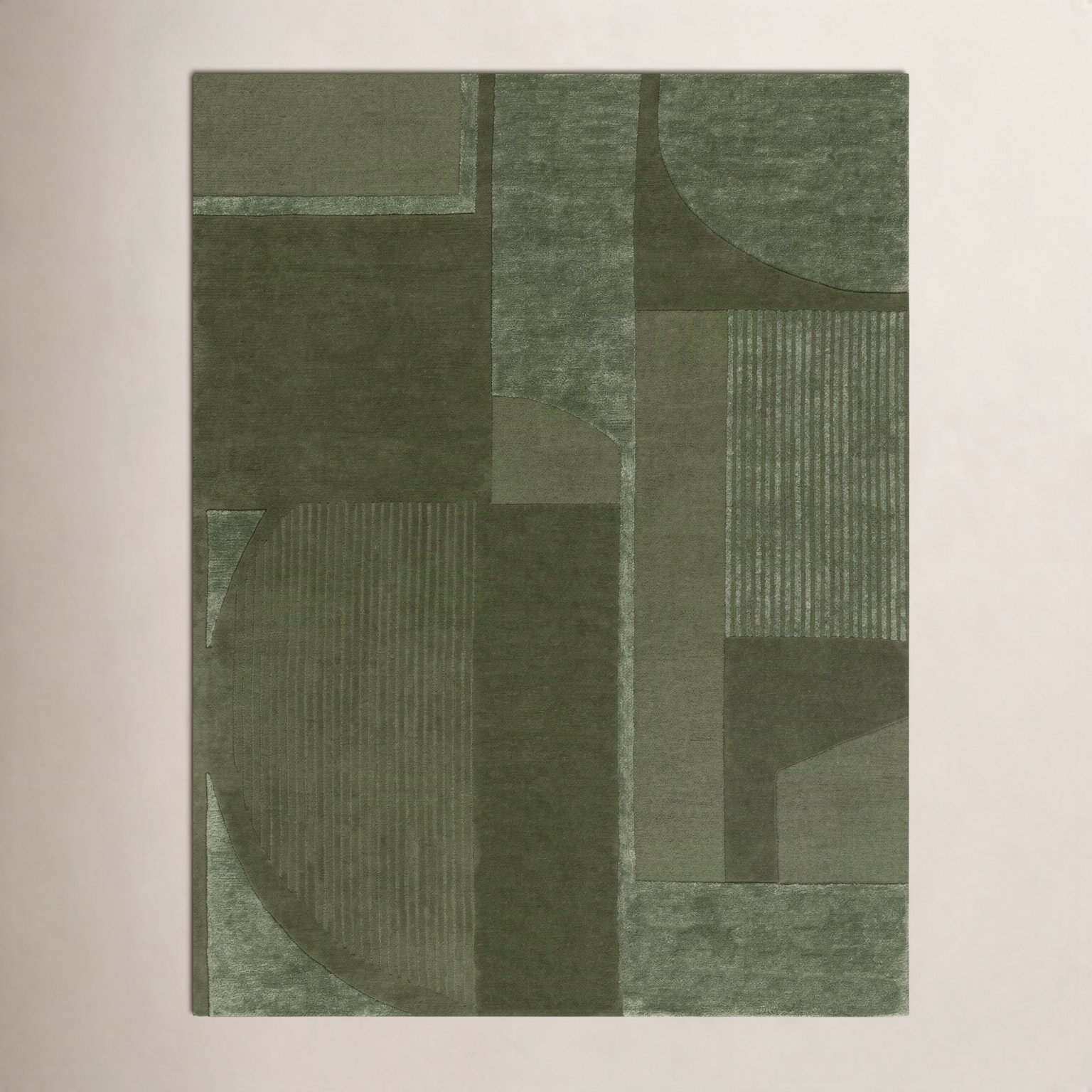 Mesmer Hand-Tufted Geometric Wool Rug, Rectangle 4' x 6'