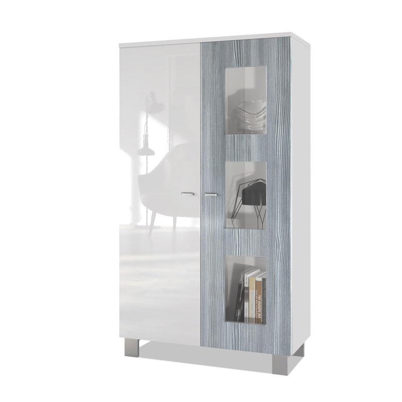 Display Cabinet, Avola anthracite/White, Without