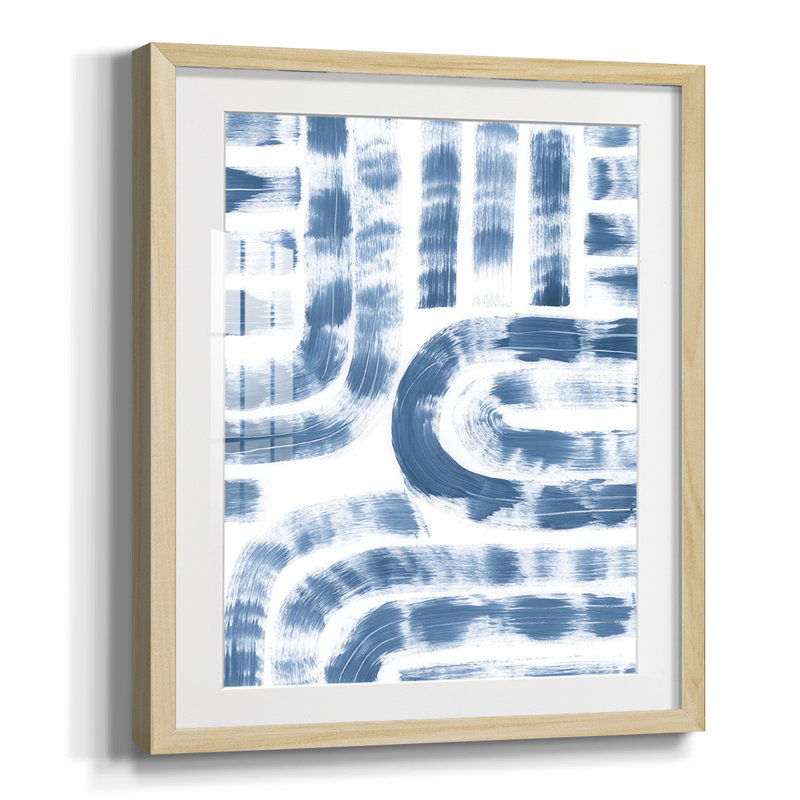 Dye Maze II, Blanc, Papier avec cadre naturel