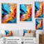 Collage symphonique abstrait sarcelle orange fractal-85816960-85816963