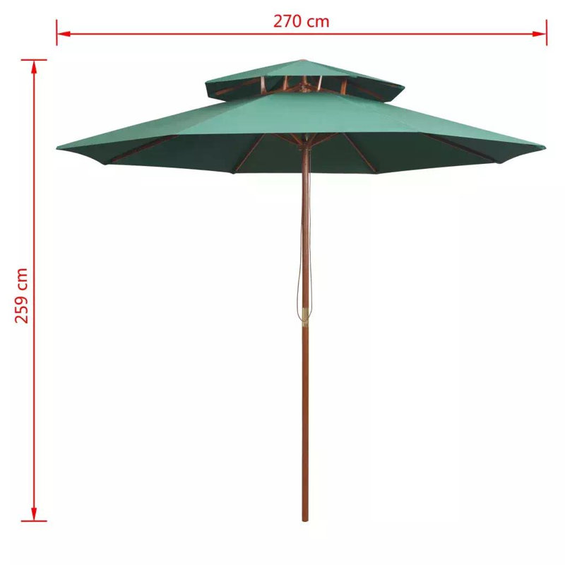 Mateyka 270cm Beach Parasol, Green