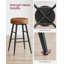Ide Upholstered Counter Stool with Metal Frame-477764700-478538847