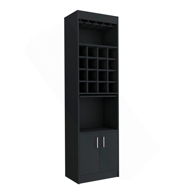Armoire de bar Being Kava, double porte, deux tablettes, seize porte-bouteilles encastrés