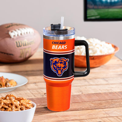 40 oz Gobelet de voyage en acier inoxydable avec paille NFL