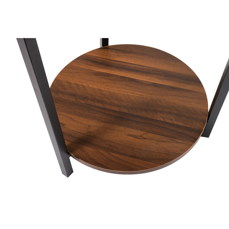 Aleysa Floor Shelf Coffee Table with Glass Top and with Storage