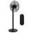 49.5 In. Oscillating Adjustable 12-Levels Speed Black Pedestal Fan With Remote Control And Timer