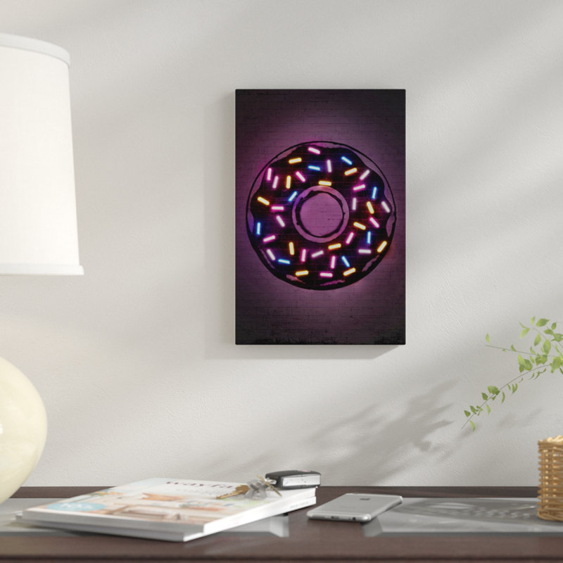 «Donut», reproduction d'impression sur toile, H 48 po x l 32 po x P 1,5 po, Black Floater Framed Canvas, Pas de tapis