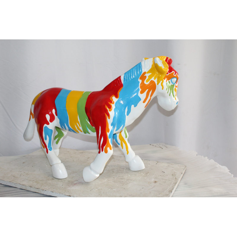 Nifao Collection A Burst of Color Dripping Paint Fiberglass Donkey Statue 33" x 11" x 21"H