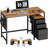 Maihail Small Desk With Drawers, 40 Inch Computer Desk With Shelves, Writing Desk With Storage, Small Office Desk With Metal Frame,-608128128