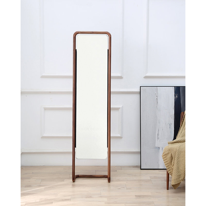 Miroir pleine grandeur moderne en noyer noir haute définition