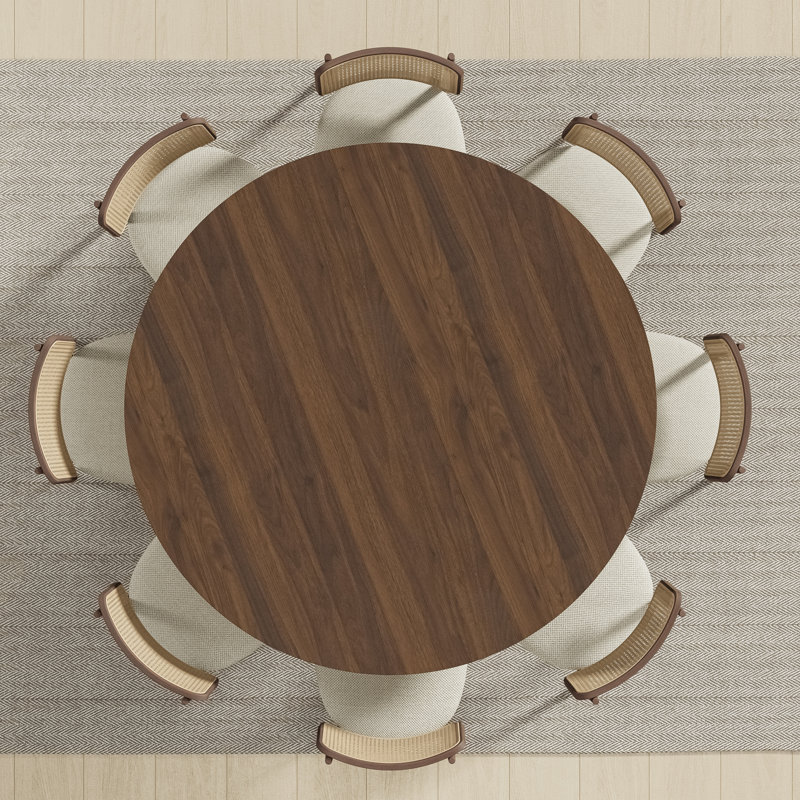 Table de salle à manger en bois massif, Noyer, H 30 po x L 60 po x l 60 po
