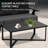 Metal Patio Rectangular Coffee Table, Weather Resistant Outdoor Aluminum Frame Coffee Table