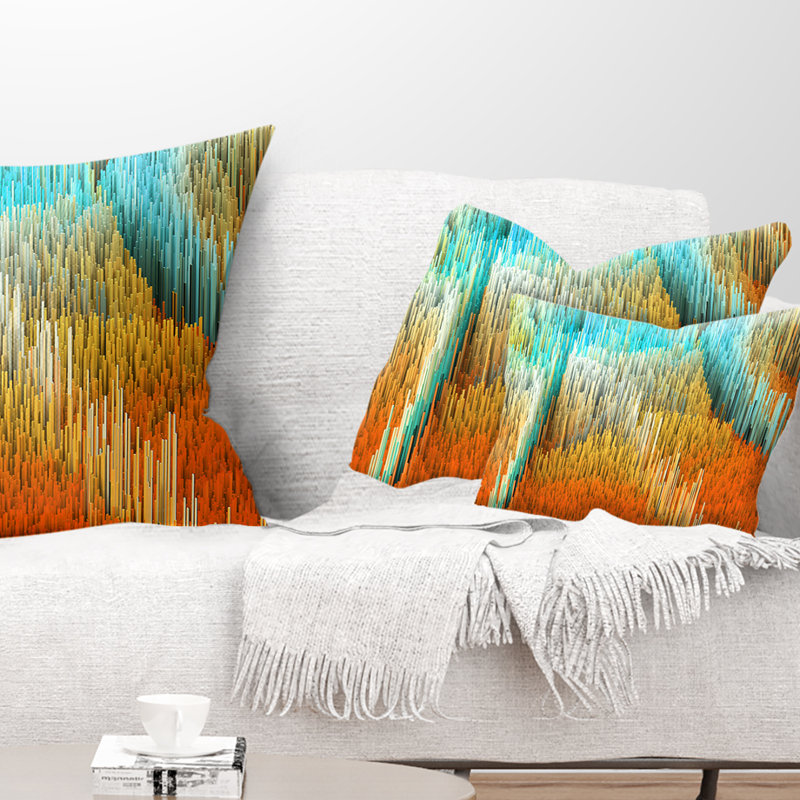 Macro Render Structure - jaune et orange - Coussin décoratif imprimé abstrait
