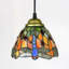 Plafonnier suspendu en vitrail finition bronze