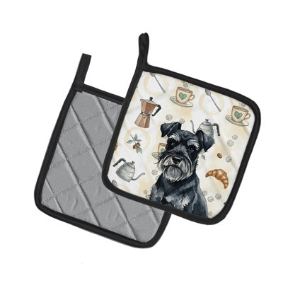 Paire de porte-cafetières noirs Schnauzer