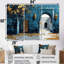 Porte marocaine marocaine bleue et dorée Rabat, ensemble de décoration murale-107191031-107191033