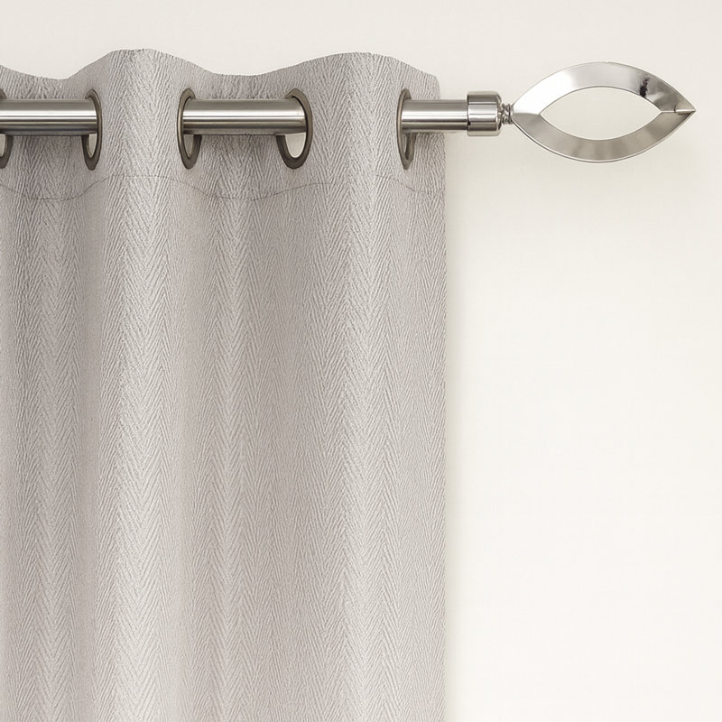 Tringle à rideaux simple réglable avec embouts contemporains - Chrome (50 à 82 pouces), Chrome