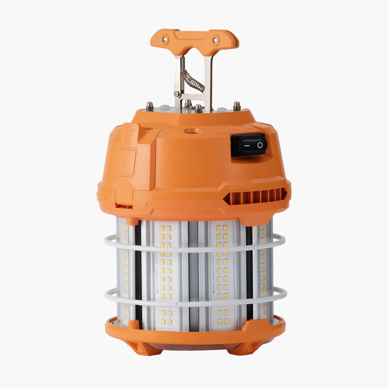 Lampe de travail à DEL temporaire, 60 W, 8 200 lm, 5 000 K durable et résistante à l'eau, pouvant être reliée jusqu'à 12 unités, éclairage de plafond ou de travail sur pied pour chantiers de construction, ateliers, utilisation intérieure et extérieure