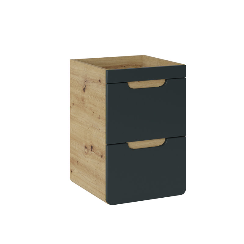 Bourdeilles 40cm Bathroom Vanity Base Only, Black/Light Wood