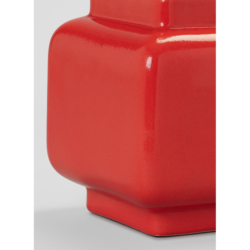 Cresthaven Rosetta Ceramic Table Lamp, Red
