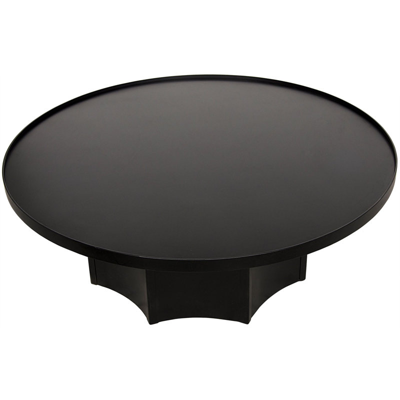 Noir Rome 47.5" Round Black Metal Coffee Table
