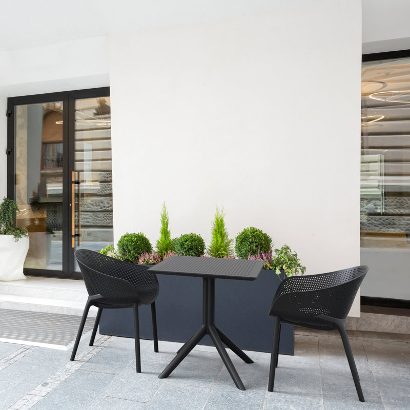 Ensemble repas carré pour 2 personnes 31,5 po Farrah, Noir
