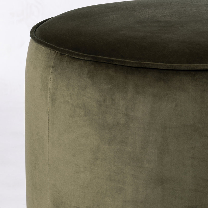 Sinclair Round Ottoman, Surrey Olive Cotton Blend