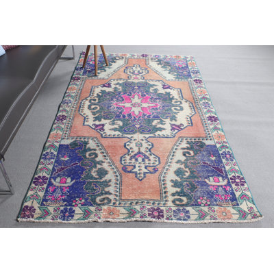 Colorful Bohemian Style Vintage Turkish Area Rug Ideal for Enhancing the Aesthetic Appeal of Your Living Room Decor