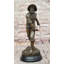 Pêcheur en bronze avec filet - Sculpture à thème nautique sur base en marbre