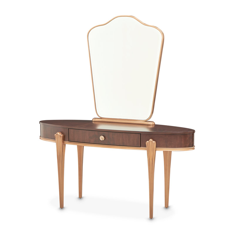  Camellia Field Vanity Set with Mirror and Chair