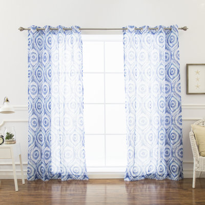 Rideaux semi-transparents Sunburst Shibori Ikat