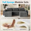 Canapé modulaire 86,6 po avec 2 repose-pieds et 3 coussins, des sièges profonds en forme de L pour le salon, un canapé rembourré en jute moderne, aucun assemblage requis!-1275019942-1245212368