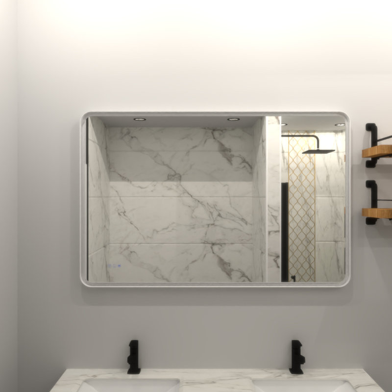 60 X 36 Bathroom Lighted Mirror With Fog - Superior Illumination And Smooth Texture Led Customizable Brightness Color Temperature Settings