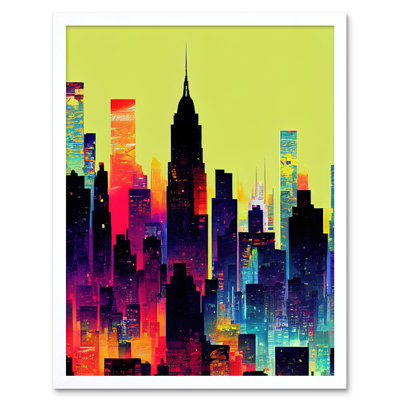 New York Graphic Design Skyscraper Cityscape - Print