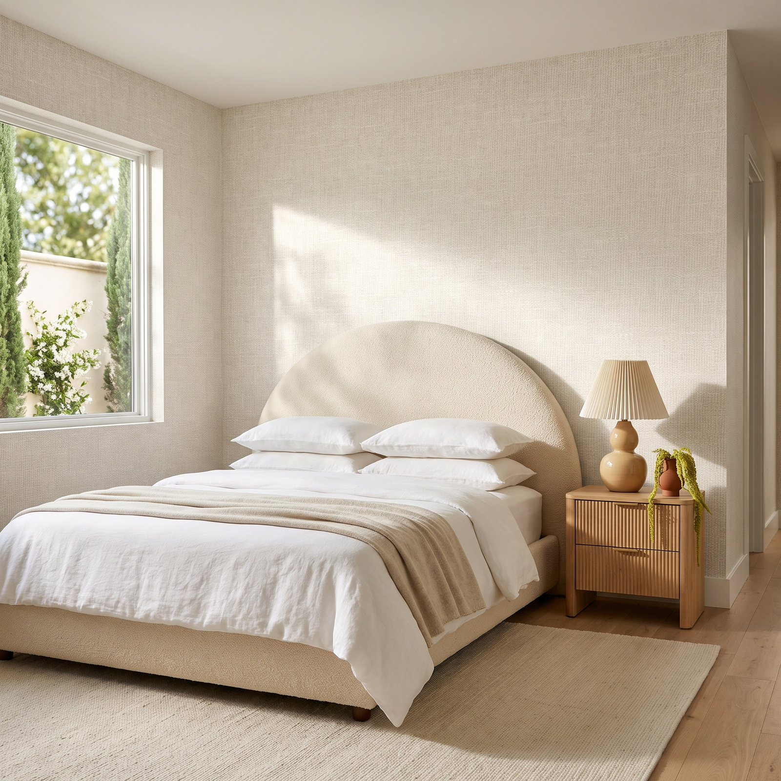 Rafi Plaid Wallpaper, White