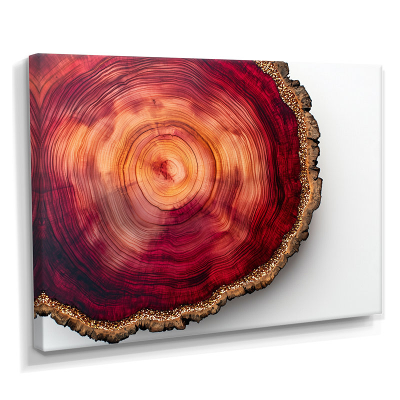 Cristaux de rubis et glissade sur bois Energy III - glissade sur bois, Toile tendue, H 16 po x l 32 po, Ne s’applique pas