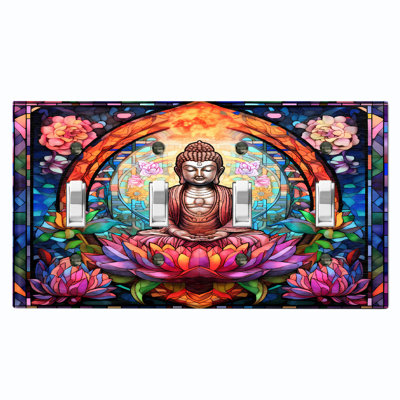 Nature Themed 4 - Gang Toggle Light Switch Standard Wall Plate