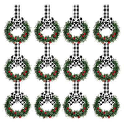 12 mini-guirlande de Noël avec 12 rubans