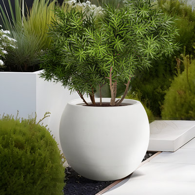 Jardinières d'extérieur de style moderne pour porche, jardinière ronde avec trou de drainage, pots à fleurs Mgo, grandes jardinières de balcon