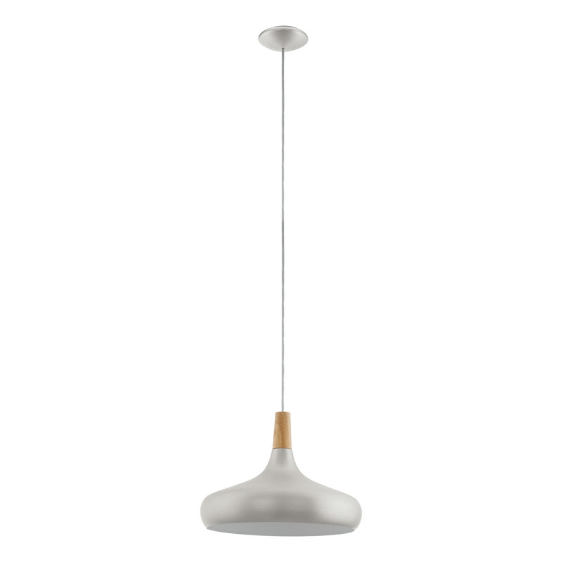 Yonkers 1 - Light Satin Nickel Pendant, White, 110cm H x 40cm W