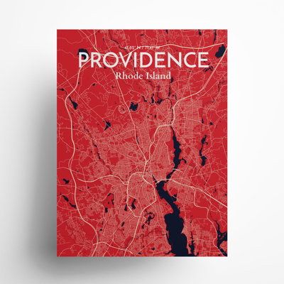 Providence, carte de la ville, impression