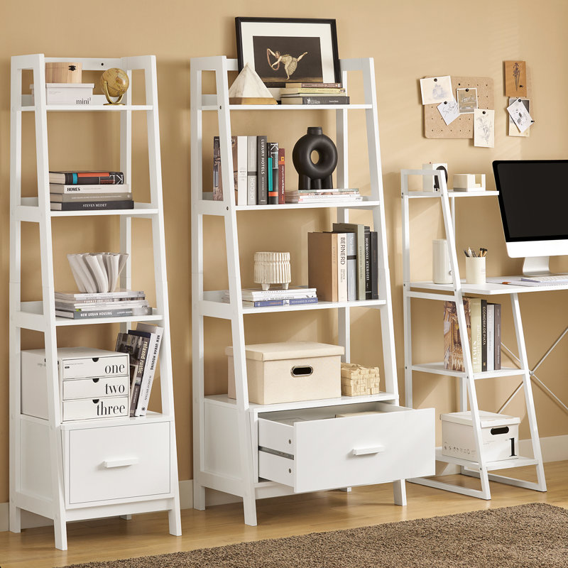 Jedidiah 160cm H Ladder Bookcase, 160cm H x 64cm W x 25cm D