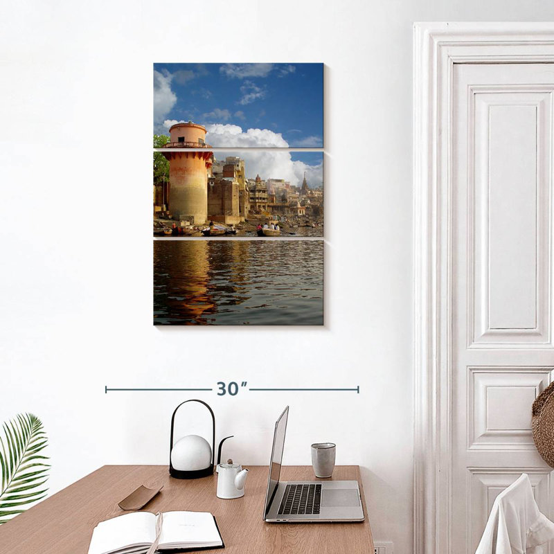 Masam Ganges River Ghat, H 32 po x l 20 po