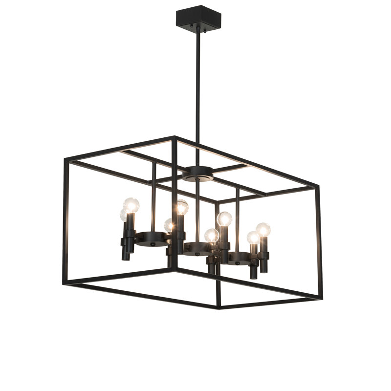 Luminaire suspendu rectangulaire à 8 lumières Kitzi